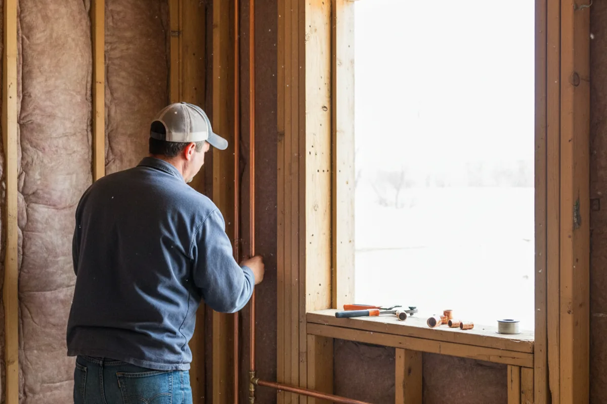 Licensed plumber running new copper supply lines in a Apple Valley home
